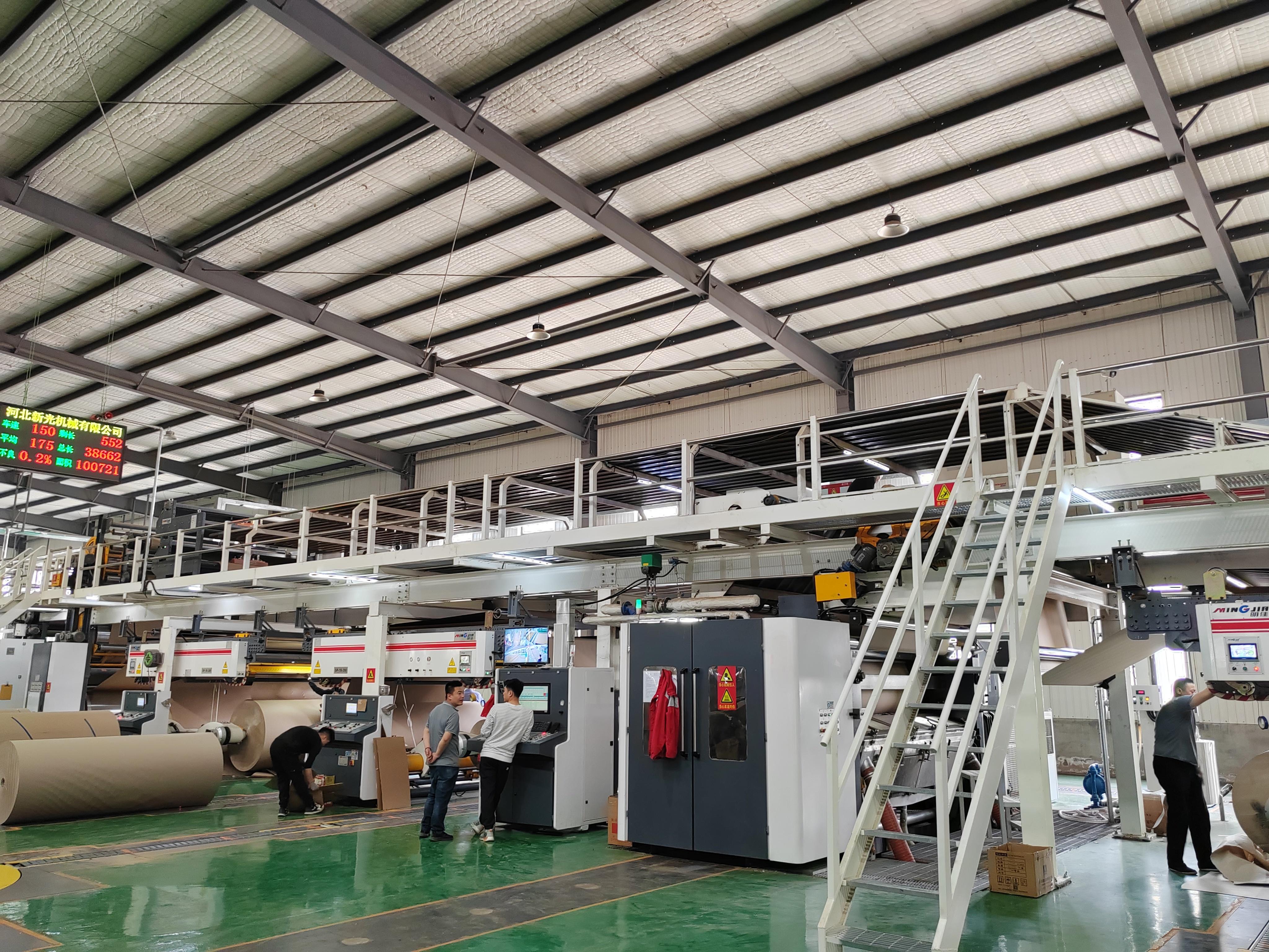 Fully Automatic 3 / 5 / 7 Ply Corrugated Cardboard Production Line High Speed Plant Machine