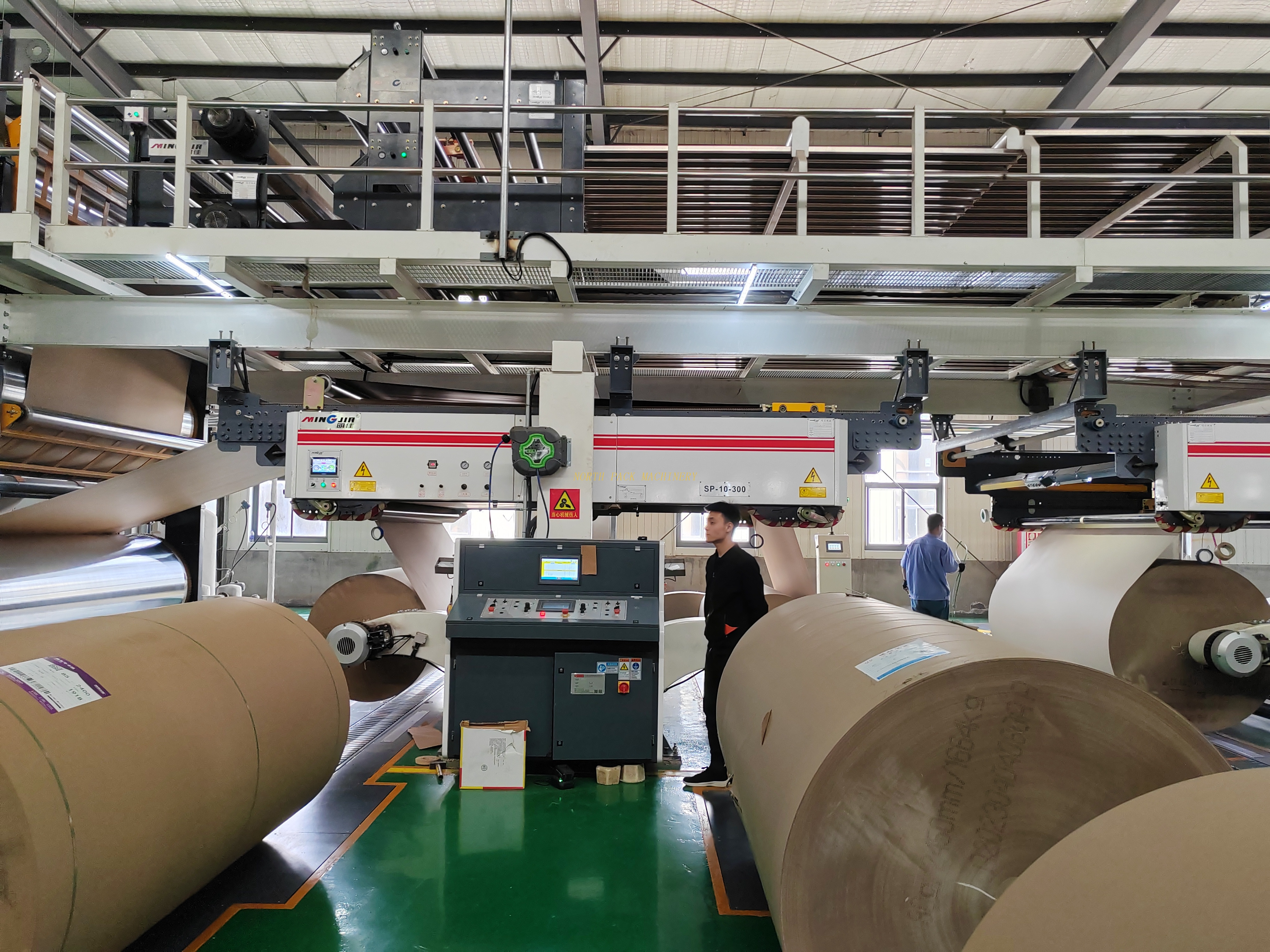 Fully Automatic 3 / 5 / 7 Ply Corrugated Cardboard Production Line High Speed Plant Machine